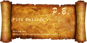Piff Belizár névjegykártya
